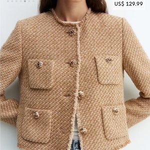 Tweed jacket with jewel buttons